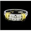 Image 2 : 0.32 ctw Diamond Ring - 14KT White and Yellow Gold