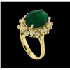 Image 4 : 4.27 ctw Emerald and Diamond Ring - 14KT Yellow Gold