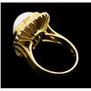 Image 3 : 0.40 ctw Diamond and Mabe Pearl Ring - 14KT Yellow Gold