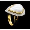 Image 4 : 0.40 ctw Diamond and Mabe Pearl Ring - 14KT Yellow Gold