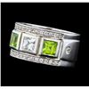 Image 1 : Crayola 0.90 ctw Peridot and White Sapphire Ring - .925 Silver