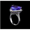 Image 4 : GIA Cert 16.05 ctw Tanzanite and Diamond Ring - 14KT White Gold