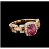 Image 1 : 1.93 ctw Padparadscha and Diamond Ring - 18KT Rose Gold