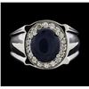 Image 2 : 2.87 ctw Sapphire and Diamond Ring - 14KT White Gold