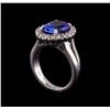 Image 4 : 3.98 ctw Tanzanite and Diamond Ring - 14KT White Gold