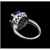 Image 3 : 3.67 ctw Tanzanite and Diamond Ring - 14KT White Gold