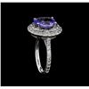 Image 4 : 3.06 ctw Tanzanite and Diamond Ring - 14KT White Gold