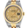 Image 1 : Rolex Mens 18K Two Tone Champagne Diamond Datejust Quickset Wristwatch 16233