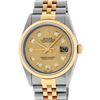 Image 8 : Rolex Mens 18K Two Tone Champagne Diamond Datejust Quickset Wristwatch 16233