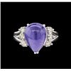 Image 2 : 7.17 ctw Tanzanite and Diamond Ring - 14KT White Gold