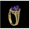 Image 4 : 2.43 ctw Tanzanite and Diamond Ring - 14KT Yellow Gold