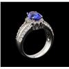 Image 4 : 14KT White Gold 2.48 ctw Tanzanite and Diamond Ring