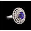 Image 1 : 18KT White Gold 2.42 ctw Tanzanite and Diamond Ring