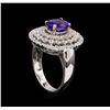 Image 4 : 18KT White Gold 2.42 ctw Tanzanite and Diamond Ring