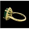 Image 4 : 5.43 ctw Emerald and Diamond Ring - 14KT Yellow Gold