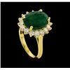 Image 5 : 5.43 ctw Emerald and Diamond Ring - 14KT Yellow Gold