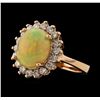 Image 1 : 3.25 ctw Opal and Diamond Ring - 14KT Rose Gold