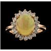 Image 2 : 3.25 ctw Opal and Diamond Ring - 14KT Rose Gold