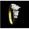 Image 4 : 1.01 ctw Diamond Ring - -18KT Yellow Gold and Platinum