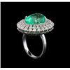 Image 4 : GIA Cert 8.58 ctw Emerald and Diamond Ring - 14KT White Gold