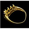 Image 3 : 1.00 ctw Sapphire And Diamond Ring - 14KT Yellow Gold