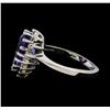 Image 3 : 3.35 ctw Tanzanite and Diamond Ring - 14KT White Gold