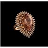 Image 1 : 14KT Rose Gold 10.67 ctw Morganite and Diamond Ring