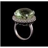 Image 4 : 14KT White Gold 30.80 ctw Green Quartz and Diamond Ring