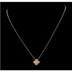 0.16 ctw Diamond Pendant with Chain - 18KT Rose Gold