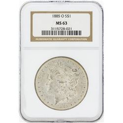 1885-O MS63 NGC Morgan Silver Dollar