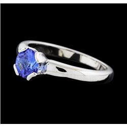 0.68 ctw Tanzanite Ring - 14KT White Gold