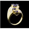 Image 4 : 2.63 ctw Sapphire and Diamond Ring - 18KT Yellow Gold