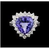 Image 2 : 5.49 ctw Tanzanite and Diamond Ring - 14KT White Gold