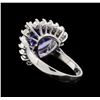 Image 3 : 5.49 ctw Tanzanite and Diamond Ring - 14KT White Gold