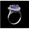 Image 4 : 5.49 ctw Tanzanite and Diamond Ring - 14KT White Gold