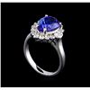 Image 4 : 3.24 ctw Tanzanite and Diamond Ring - 14KT White Gold