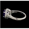 Image 3 : 1.87 ctw Tanzanite and Diamond Ring - 18KT White Gold