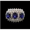Image 2 : 14KT White Gold 2.88 ctw Sapphire and Diamond Ring