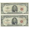 Image 1 : 1963 $5 Fine Red Seal Bill Lot of 2