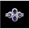 Image 2 : 14KT White Gold 1.90 ctw Sapphire and Diamond Ring