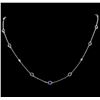 Image 1 : 2.00 ctw Sapphire and Diamond Necklace - 18KT White Gold