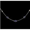 Image 2 : 2.00 ctw Sapphire and Diamond Necklace - 18KT White Gold