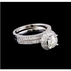 1.80 ctw Diamond Wedding Ring Set - 14KT White Gold