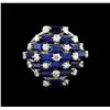 Image 2 : 5.00 ctw Sapphire and Diamond Ring - 14KT White Gold