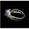 Image 3 : 14KT White Gold 0.93 ctw Tanzanite and Diamond Ring