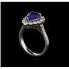 Image 2 : 3.06 ctw Sapphire and Diamond Ring - 14KT White Gold