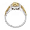 Image 3 : 0.77 ctw Yellow and White Diamond Ring - 18KT White and Yellow Gold