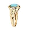 Image 2 : 2.10 ctw Turquoise, Sapphire and Diamond Ring - 14KT Yellow Gold