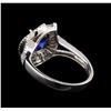 Image 3 : 14KT White Gold 1.01 ctw Sapphire and Diamond Ring
