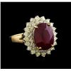 Image 1 : 7.86 ctw Ruby and Diamond Ring - 14KT Yellow Gold